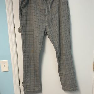 H&M cute cuffed Checked pants slim fit